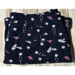 Izod Golf Women's Skort Size 14 Navy. Side Zip. Golf Shoe,‎ ball, Visor Pattern.